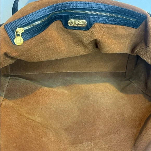 FENDI FF ZUCCA NYLON LEATHER MONOGRAM TRAVEL BAG TOTE PURSE UNISEX - Picture 8 of 16